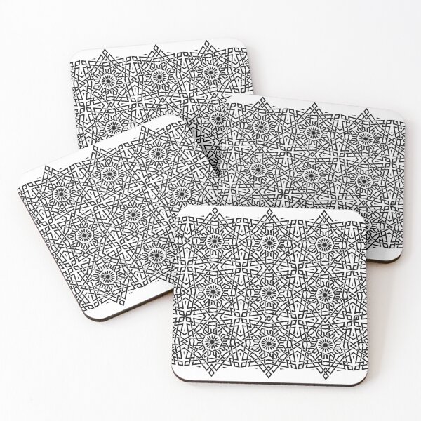 Item preview, Black Flowers – Interlaced Lines Decoration designed and sold by Tarjiart.