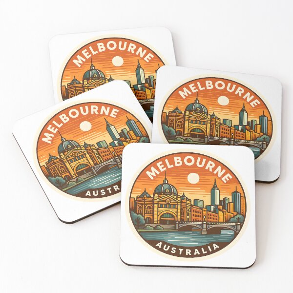 Item preview, Melbourne Australia – Retro Travel with Flinders Street Station designed and sold by LoveLabDesign.