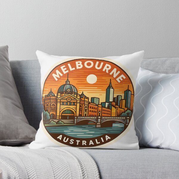 Item preview, Melbourne Australia – Retro Travel with Flinders Street Station designed and sold by LoveLabDesign.