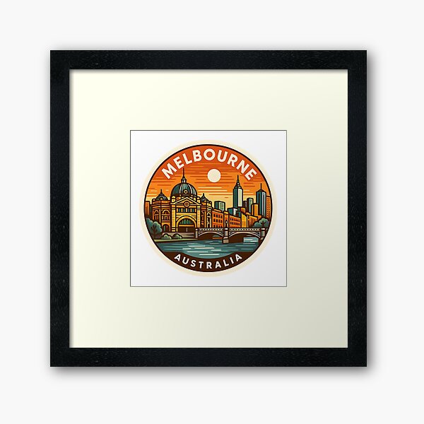 Item preview, Melbourne Australia – Retro Travel with Flinders Street Station designed and sold by LoveLabDesign.