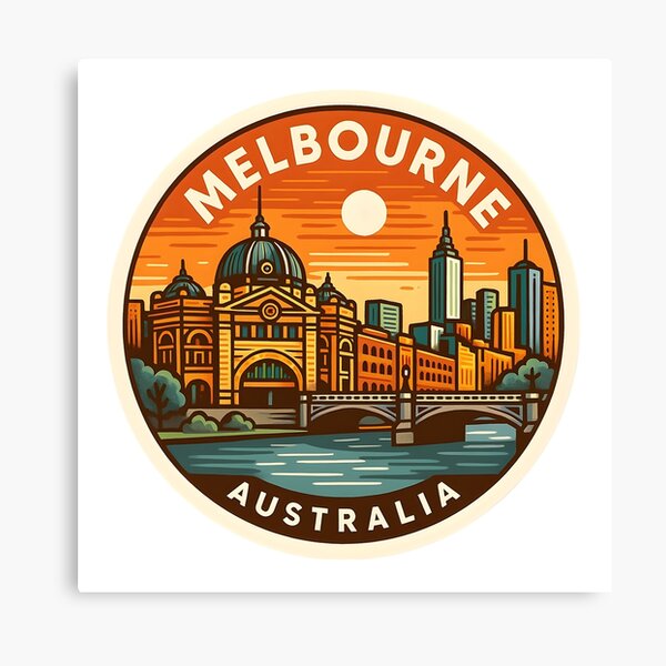 Item preview, Melbourne Australia – Retro Travel with Flinders Street Station designed and sold by LoveLabDesign.