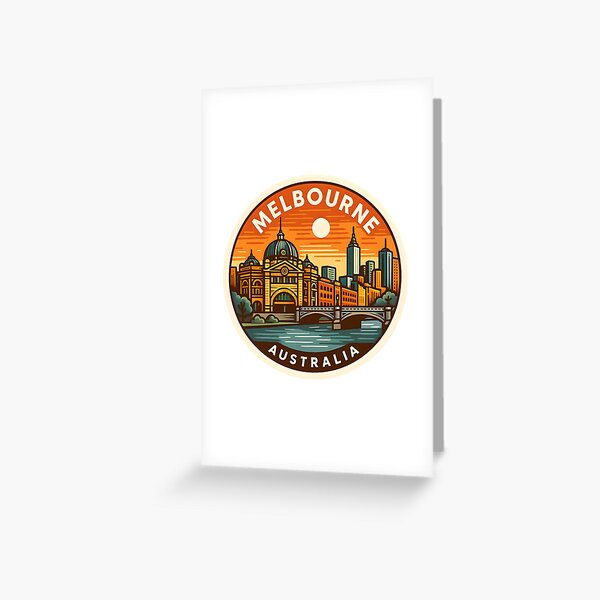Item preview, Melbourne Australia – Retro Travel with Flinders Street Station designed and sold by LoveLabDesign.