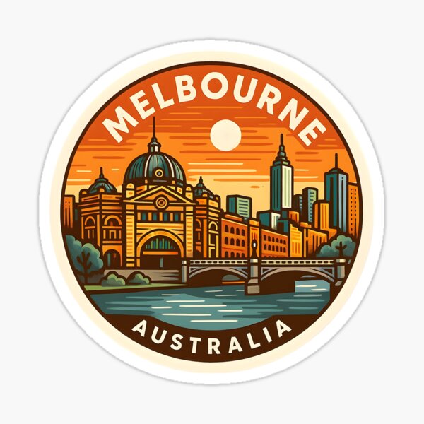 Item preview, Melbourne Australia – Retro Travel with Flinders Street Station designed and sold by LoveLabDesign.