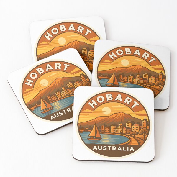 Item preview, Hobart Australia – Retro Travel with Mount Wellington designed and sold by LoveLabDesign.