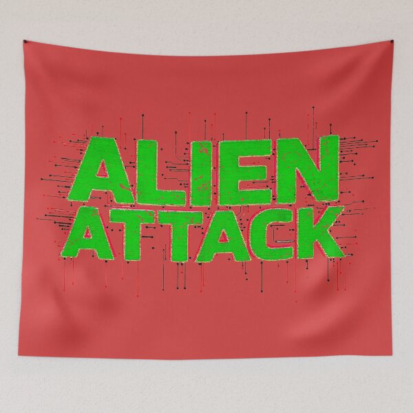 Item preview, Alien Attack – Tech-Glitch Neon Circuit Typography designed and sold by SteadyRolling.
