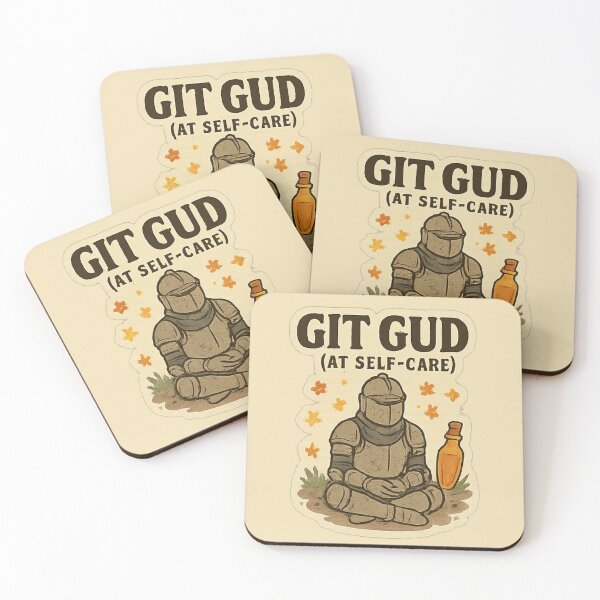 Item preview, Git Gud (At Self-Care)” — A knight peacefully meditating designed and sold by Souls-like Design Shop.