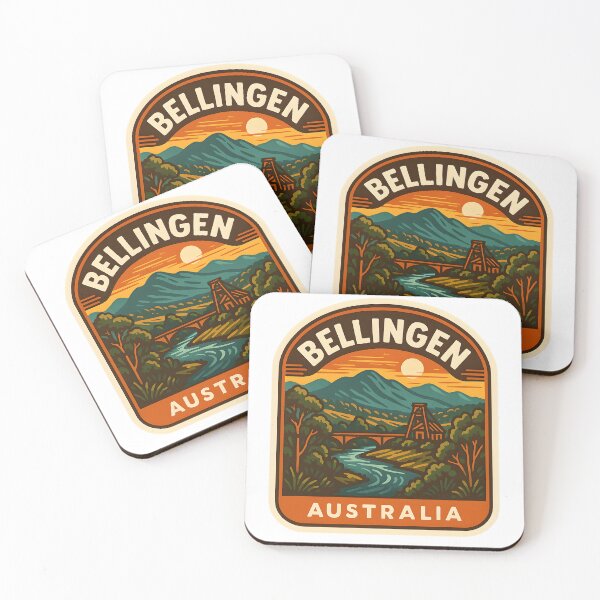Item preview, Bellingen Australia – Vintage Travel with River and Mountains designed and sold by LoveLabDesign.