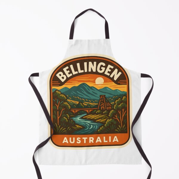 Item preview, Bellingen Australia – Vintage Travel with River and Mountains designed and sold by LoveLabDesign.