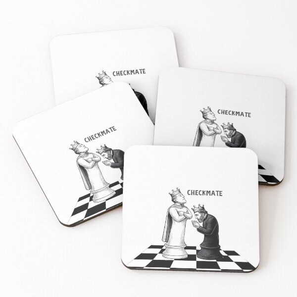 Item preview, Black and White Chess Kings in a Funny Checkmate Moment designed and sold by Designfordream.