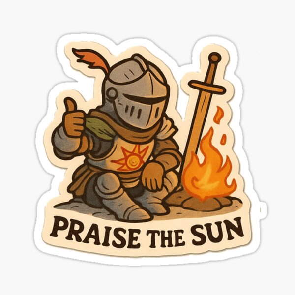 Item preview, Dark Souls Praise the sun Sticker designed and sold by Souls-like Design Shop.