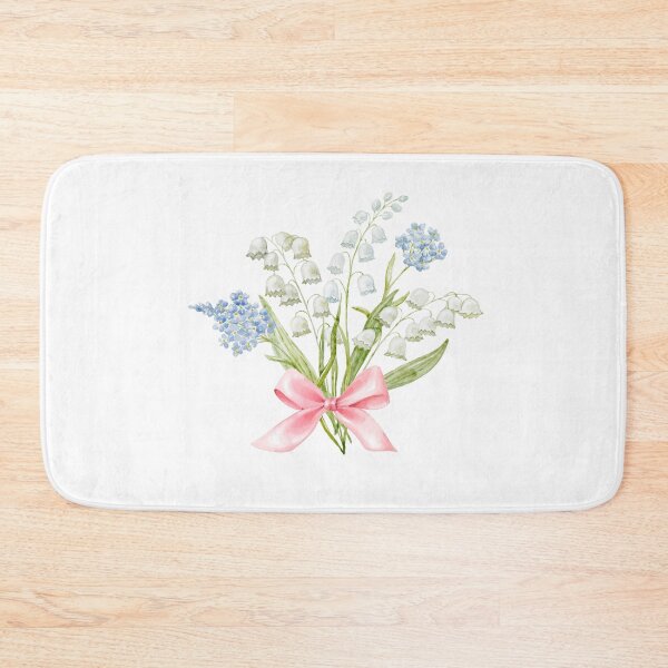 Item preview, Lily of the Valley with Pink Bow – Coquette Floral Art, Feminine Cottagecore Spring Design  designed and sold by DivinePassion.
