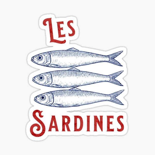 Item preview, Les Sardines - Vintage Fisherman Aesthetic Coastal Sardine Fish designed and sold by DocRogerThat.