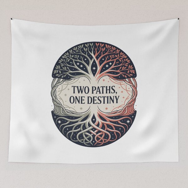 Item preview, Two Paths One Destiny – Dual Tree of Life Cosmic Design designed and sold by Zanigold.