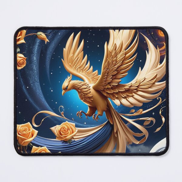 Item preview, Fierce Bird And Light Gold Roses With Blue Solar Winds designed and sold by Melantari Vizuns.