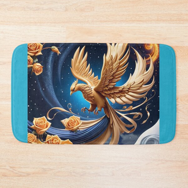 Item preview, Fierce Bird And Light Gold Roses With Blue Solar Winds designed and sold by Melantari Vizuns.