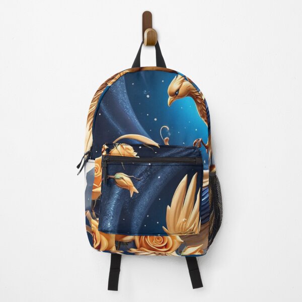 Item preview, Fierce Bird And Light Gold Roses With Blue Solar Winds designed and sold by Melantari Vizuns.