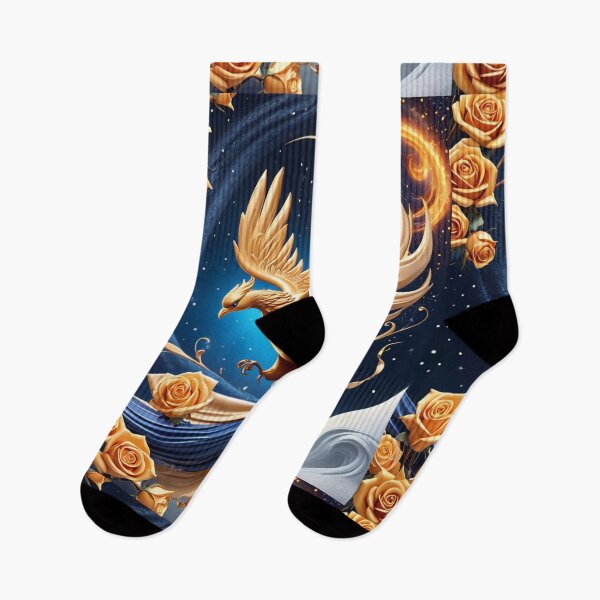 Item preview, Fierce Bird And Light Gold Roses With Blue Solar Winds designed and sold by Melantari Vizuns.