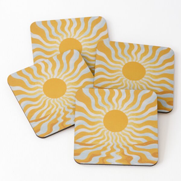 Item preview, Retro Sunshine Boho Sun Rays Abstract Wavy Yellow designed and sold by trajeado14.