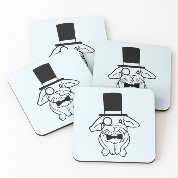 Item preview, Mr. Rabbit Gentleman Top Hat Monocle Glasses rich designed and sold by shirt-o-mat.