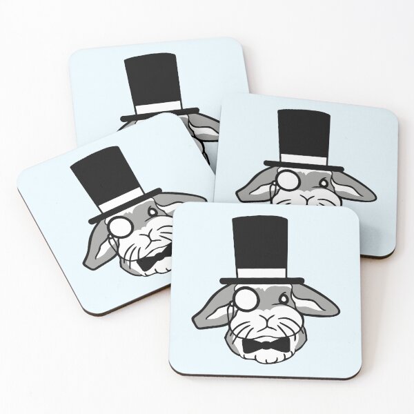 Item preview, Mr. Rabbit Gentleman Top Hat Monocle Glasses rich designed and sold by shirt-o-mat.