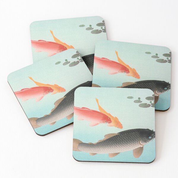 Item preview, Common and Golden Carp (1935) by Ohara Koson designed and sold by CristalleLisa.