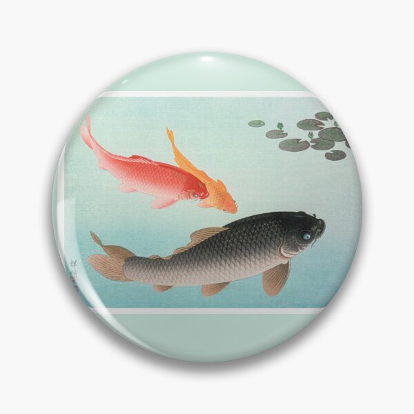 Item preview, Common and Golden Carp (1935) by Ohara Koson designed and sold by CristalleLisa.