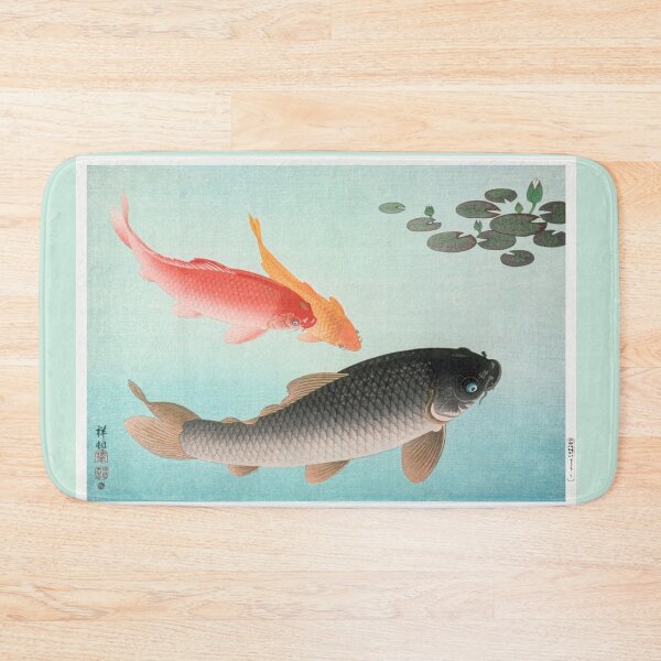 Item preview, Common and Golden Carp (1935) by Ohara Koson designed and sold by CristalleLisa.