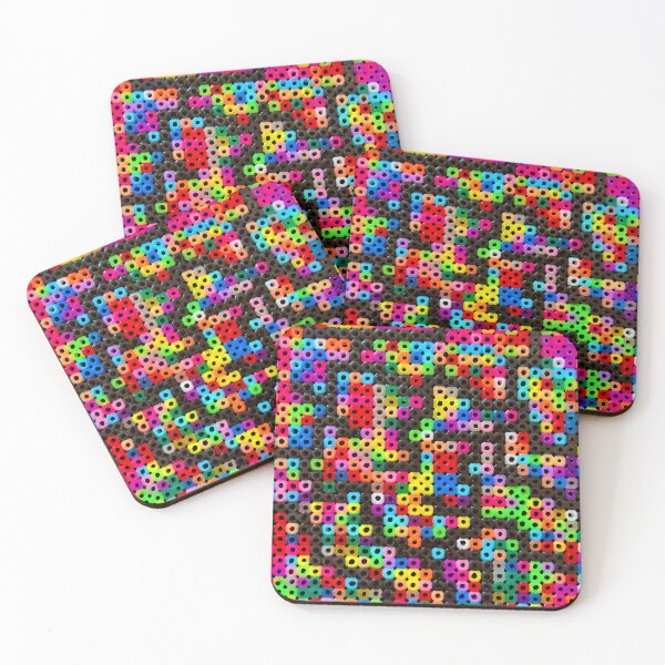 Artikelvorschau, Pixel Beads – Bunte Bügelperlen im Pixelstyle - Dunkel-Modus entworfen und verkauft von Vision Illustrated.