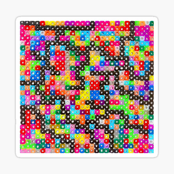 Pixel Beads – Bunte Bügelperlen im Pixelstyle - Dunkel-Modus Sticker