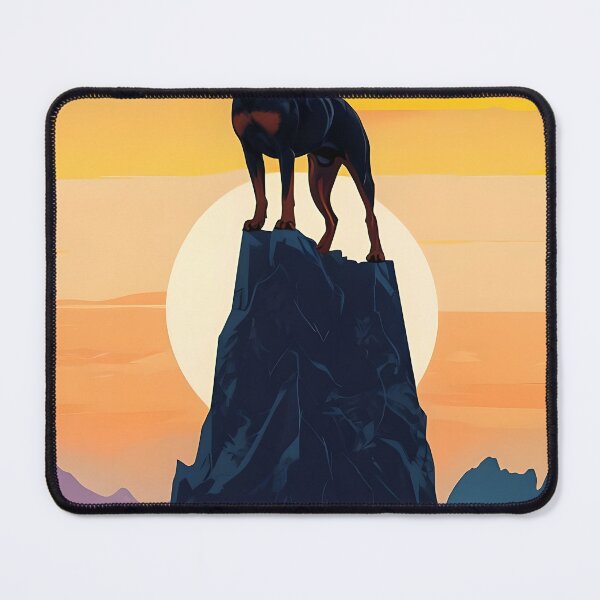 Item preview, Rottweiler Silhouetted Against Vibrant Sunset Sky designed and sold by MountAshDesigns.
