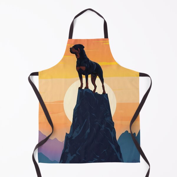 Item preview, Rottweiler Silhouetted Against Vibrant Sunset Sky designed and sold by MountAshDesigns.