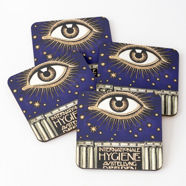 Item preview, Vintage Dresden Hygiene Exhibition Poster 1911 - All-Seeing Eye Art Nouveau Design designed and sold by minnataurart.