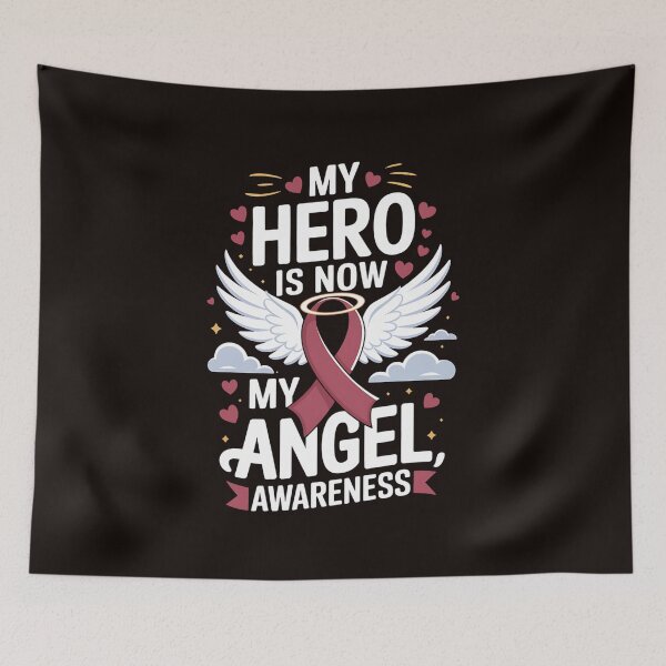 Item preview, My Hero Is Now My Angel Sickle Cell Anemia Burgundy Ribbon designed and sold by MAKOPOKOShop.