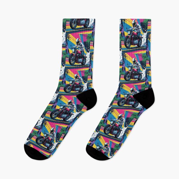 Item preview, Rainbow Color Motorcycle Burnout Colorful Motorbike Rider designed and sold by Moto Graphix.