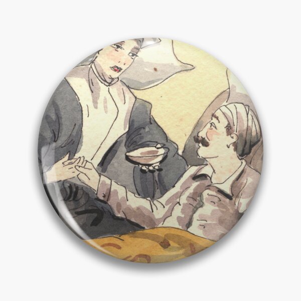 Item preview, Nun serving a drink to a wounded soldier - Vintage Watercolor designed and sold by minnataurart.