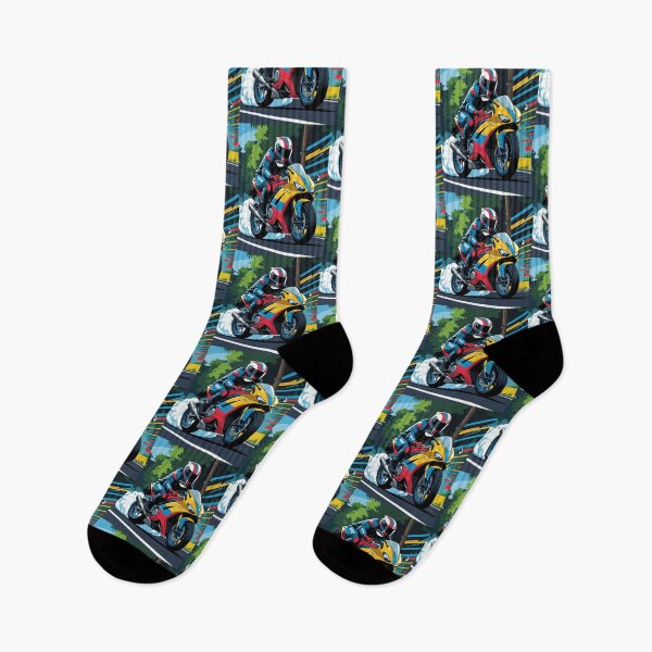 Item preview, Rainbow Strip Motorcycle Colors Burnout Colorful Motorbike Rider designed and sold by Moto Graphix.