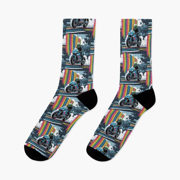 Item preview, Rainbow Stripe Wall Motorcycle Colors Burnout Colorful Motorbike designed and sold by Moto Graphix.