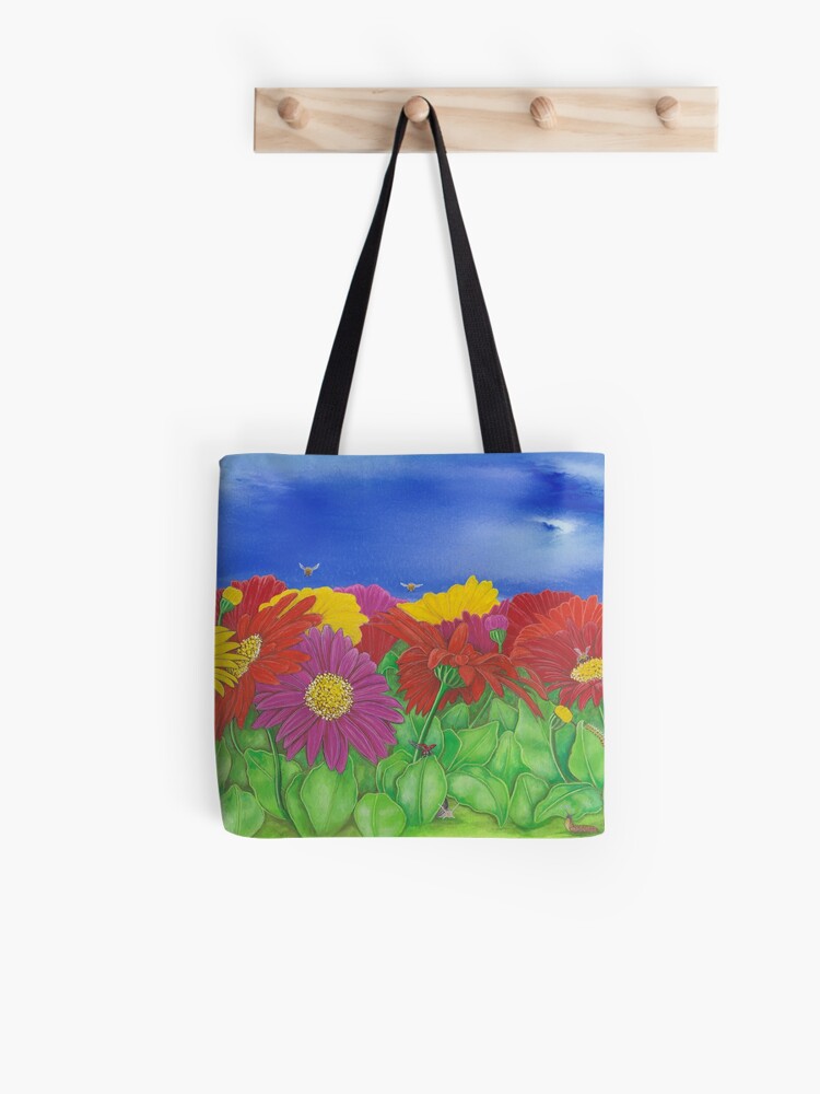 Bolsa de tela «'Pequeñas Critters en Gerberas'» de JulesSummers | Redbubble