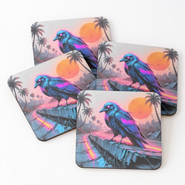 Item preview, Neon Raven Perched Over a Forgotten Highway designed and sold by Blueangelgal.