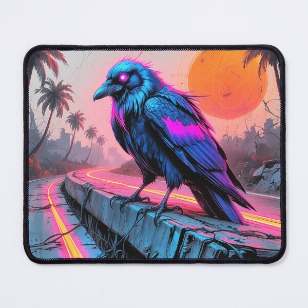 Item preview, Neon Raven Perched Over a Forgotten Highway designed and sold by Blueangelgal.