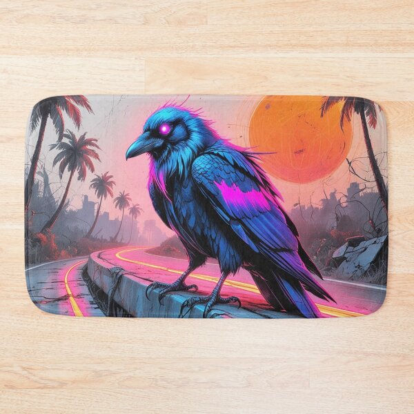 Item preview, Neon Raven Perched Over a Forgotten Highway designed and sold by Blueangelgal.