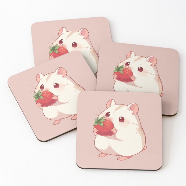 Item preview, Winter white hamster eating a strawberry 2 designed and sold by etherElric.