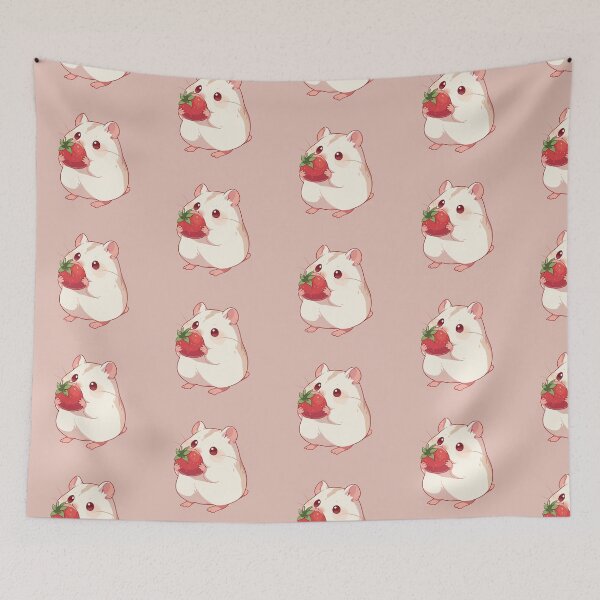 Item preview, Winter white hamster eating a strawberry 2 designed and sold by etherElric.