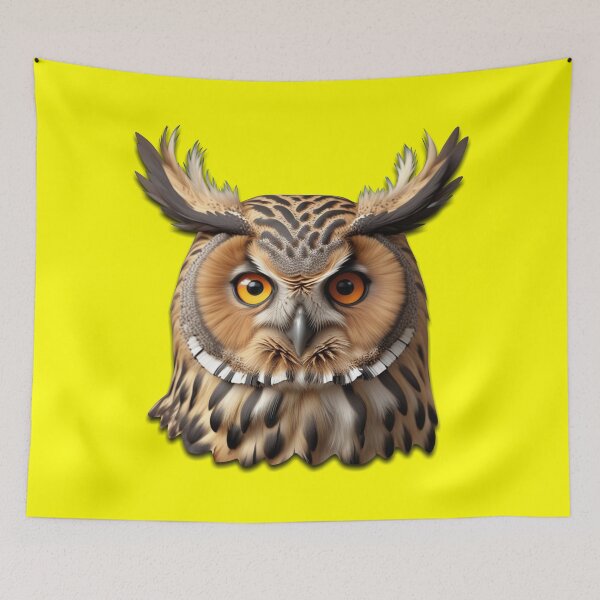 Item preview, OWL HEAD (#FFFF00) designed and sold by Marlon Oseguera.