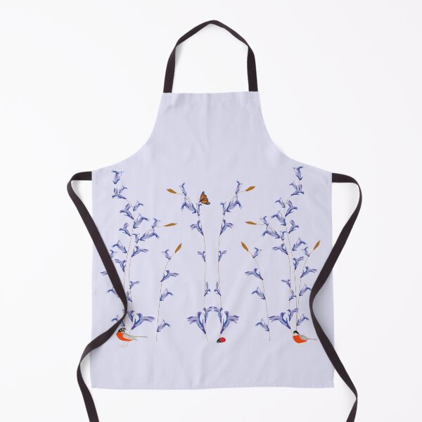 Item preview, Lobelia Flowers with Red Robins designed and sold by Madeline Binder Art & Design.