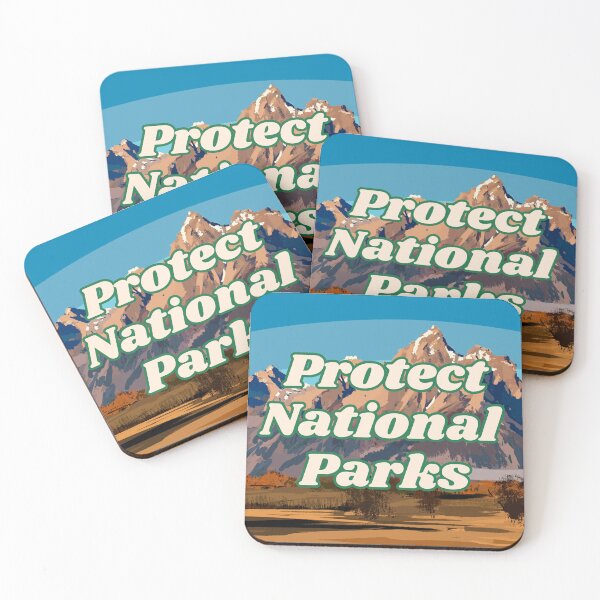 Item preview, PROTECT NATIONAL PARKS -square designed and sold by Creative Liberty Designs.