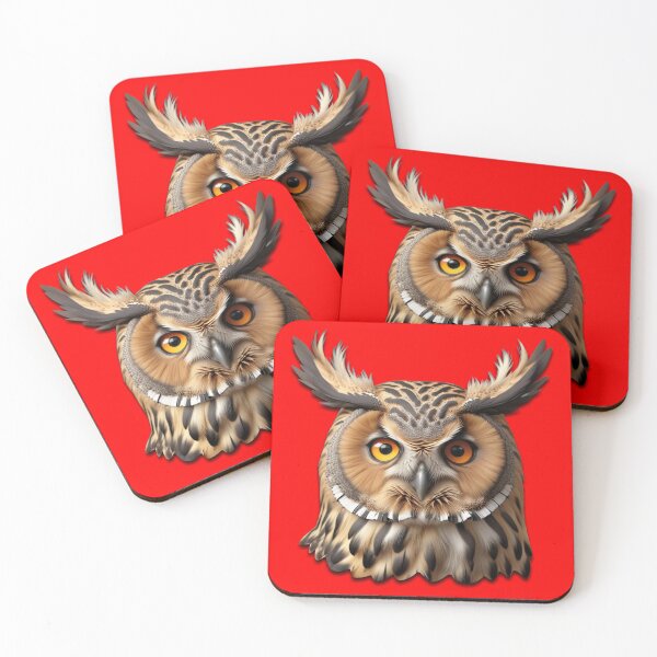Item preview, OWL HEAD (#FF0000) designed and sold by Marlon Oseguera.