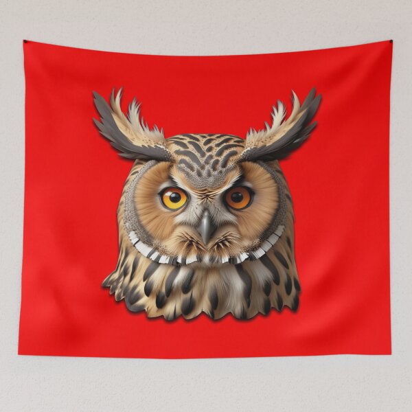 Item preview, OWL HEAD (#FF0000) designed and sold by Marlon Oseguera.