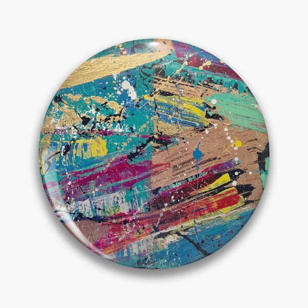 Item preview, "Torn" Gold, teal, purple, blue, pink & yellow abstract art designed and sold by IICents.