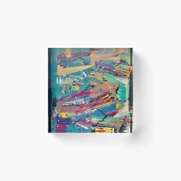 Item preview, "Torn" Gold, teal, purple, blue, pink & yellow abstract art designed and sold by IICents.